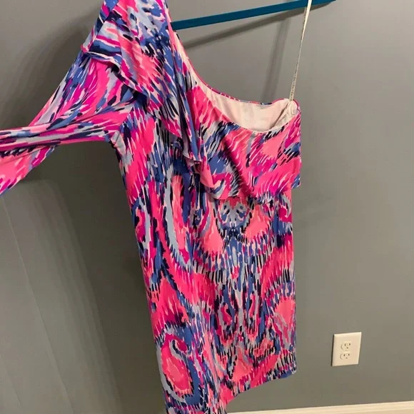 Lilly Pulitzer Amante Silk Dress Size Large - Picture 3 of 6